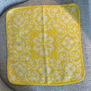 St Marys cotton vintage terrycloth washcloth yellow white flower NEW retro 70s